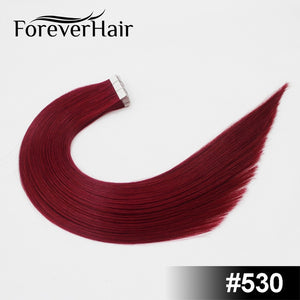 FOREVER HAIR 2.0g/pc 18" Remy Tape In Human Hair Extension Full Cuticle Seamless Straight Skin Weft Hair Salon Style 20pcs/pac