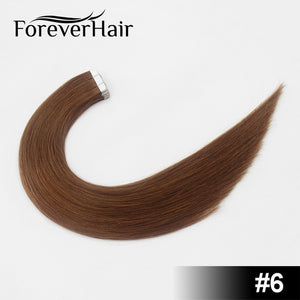 FOREVER HAIR 2.0g/pc 18" Remy Tape In Human Hair Extension Full Cuticle Seamless Straight Skin Weft Hair Salon Style 20pcs/pac