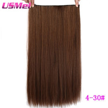 Load image into Gallery viewer, USMEI 5 clips/piece Natural Silky straight Hair Extention 24&quot;inches 120g Clip in women pieces Long Fake synthetic Hair