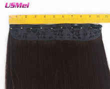 Load image into Gallery viewer, USMEI 5 clips/piece Natural Silky straight Hair Extention 24&quot;inches 120g Clip in women pieces Long Fake synthetic Hair