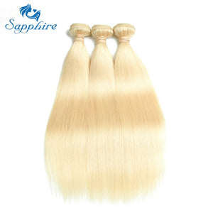 Sapphire 613 Color Malaysian Straight Human Hair 3 Bundles With 360 Lace Frontal Malaysian Bundles with 360 Lace Closure Hair