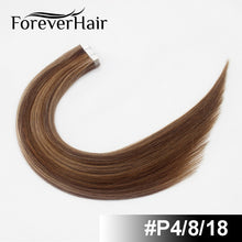 Load image into Gallery viewer, FOREVER HAIR 2.0g/pc 18&quot; Remy Tape In Human Hair Extension Full Cuticle Seamless Straight Skin Weft Hair Salon Style 20pcs/pac