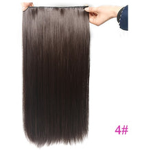 Load image into Gallery viewer, USMEI 5 clips/piece Natural Silky straight Hair Extention 24&quot;inches 120g Clip in women pieces Long Fake synthetic Hair