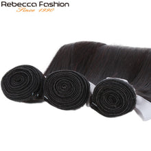 Load image into Gallery viewer, Rebecca Straight Hair Bundles With Closure 3 Bundles With Lace Closure Human Hair Extensions 8 To 28 Inch Bundles With Closure