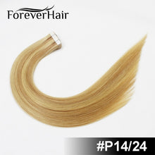 Load image into Gallery viewer, FOREVER HAIR 2.0g/pc 18&quot; Remy Tape In Human Hair Extension Full Cuticle Seamless Straight Skin Weft Hair Salon Style 20pcs/pac