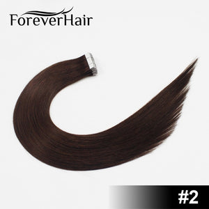 FOREVER HAIR 2.0g/pc 18" Remy Tape In Human Hair Extension Full Cuticle Seamless Straight Skin Weft Hair Salon Style 20pcs/pac