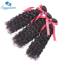 Load image into Gallery viewer, Sapphire Hair Products Malaysian Water Wave Hair With Closure Remy Human Hair Weave 3 Bundles Human Hair With Lace Frontal Deals