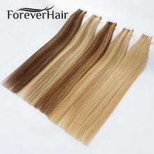 Load image into Gallery viewer, FOREVER HAIR 2.0g/pc 18&quot; Remy Tape In Human Hair Extension Full Cuticle Seamless Straight Skin Weft Hair Salon Style 20pcs/pac