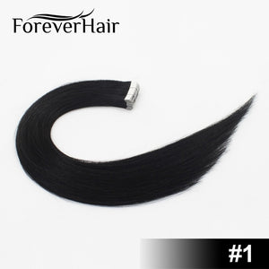 FOREVER HAIR 2.0g/pc 18" Remy Tape In Human Hair Extension Full Cuticle Seamless Straight Skin Weft Hair Salon Style 20pcs/pac