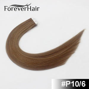 FOREVER HAIR 2.0g/pc 18" Remy Tape In Human Hair Extension Full Cuticle Seamless Straight Skin Weft Hair Salon Style 20pcs/pac