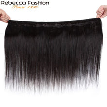 Load image into Gallery viewer, Rebecca Straight Hair Bundles With Closure 3 Bundles With Lace Closure Human Hair Extensions 8 To 28 Inch Bundles With Closure