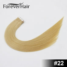 Load image into Gallery viewer, FOREVER HAIR 2.0g/pc 18&quot; Remy Tape In Human Hair Extension Full Cuticle Seamless Straight Skin Weft Hair Salon Style 20pcs/pac