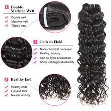 Load image into Gallery viewer, Raw Indian Hair Bundles With Closure Water Wave Bundles with Closure Funmi Virgin Human Hair Bundles with Closure Make Wig Free