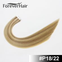 Load image into Gallery viewer, FOREVER HAIR 2.0g/pc 18&quot; Remy Tape In Human Hair Extension Full Cuticle Seamless Straight Skin Weft Hair Salon Style 20pcs/pac