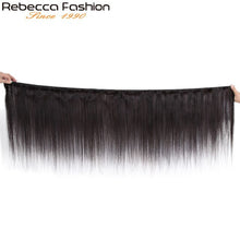 Load image into Gallery viewer, Rebecca Straight Hair Bundles With Closure 3 Bundles With Lace Closure Human Hair Extensions 8 To 28 Inch Bundles With Closure