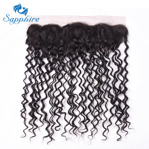 Sapphire Hair Products Malaysian Water Wave Hair With Closure Remy Human Hair Weave 3 Bundles Human Hair With Lace Frontal Deals