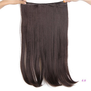 AISI BEAUTY No Clips in  One Piece Synthetic Hair Extensions Long Fish Line Straight Hair Extensions Secret Invisible Hairpieces